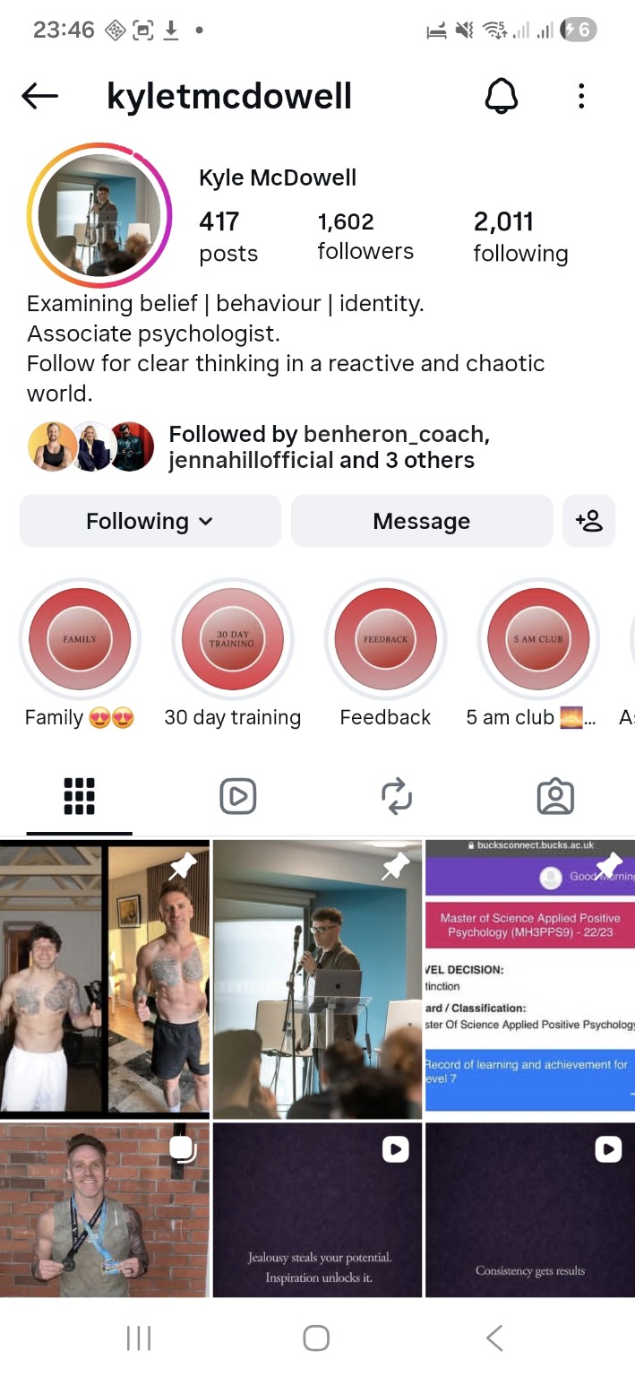 Kyle McDowell Instagram profile